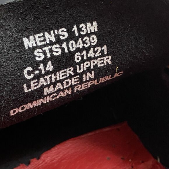 Sperry Men's Gold Cup Original Boat Shoe Black Red Yellow String Leather Mens 13 - Picture 4 of 9